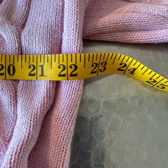 Brooks Bros. Cable V-Neck Sweater – L (Pink with Blue/White Detail) - Picture 3 of 6